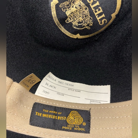 Stetson Melvern Vintage Cowboy Hat Black Wool Size 6 3/4 Made In USA - Picture 7 of 8